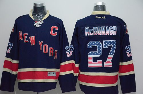 Rangers #27 Ryan McDonagh Navy Blue USA Flag Fashion Stitched Jersey