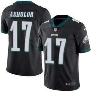 Eagles #17 Nelson Agholor Black Stitched Limited Rush Nike Jersey
