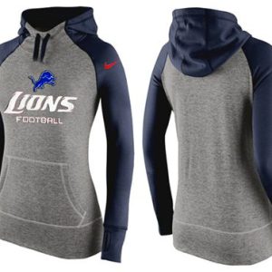 Nike Detroit Lions Performance Hoodie Grey Dark Blue