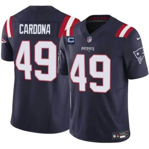 New England Patriots #49 Joe Cardona Navy 2024 F.U.S.E. With 1-Star C Patch Vapor Limited Stitched Jersey