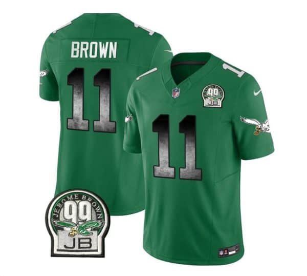 Philadelphia Eagles #11 A. J. Brown Green 2023 F.U.S.E. Throwback Vapor Untouchable Limited Stitched Jersey