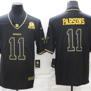 Dallas Cowboys #11 Micah Parsons Black Golden Edition Limited Stitched Jersey