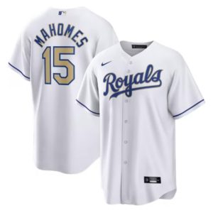 Kansas City Royals White #15 Patrick Mahomes Stitched Jersey