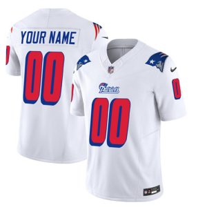New England Patriots Custom White 2023 F.U.S.E. Throwback Limited Stitched Jersey