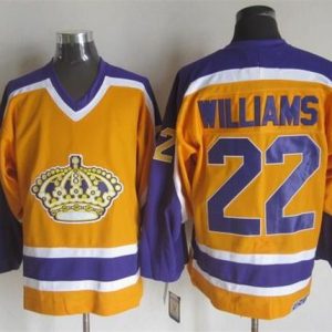 Kings #22 Tiger Williams Yellow Purple CCM Throwback Stitched Jersey