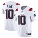 New England Patriots #10 Drake Maye White 2024 Draft Vapor Limited Stitched Jersey