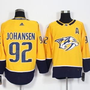 Nashville Predators #92 Ryan Johansen Yellow Stitched Adidas Jersey