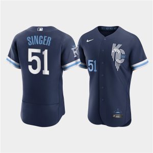 Kansas City Royals #51 Brady Singer 2022 Navy City Connect Flex Base Stitched Jersey
