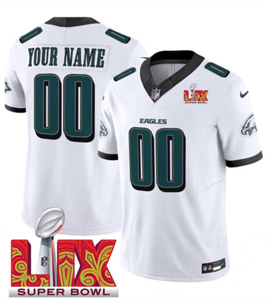 Philadelphia Eagles Custom White 2024 New F.U.S.E. Vapor Untouchable Limited Stitched Jersey
