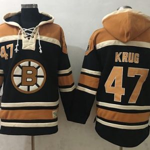 Bruins #47 Torey Krug Black Sawyer Hooded Sweatshirt Stitched Jersey