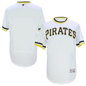 Pirates Blank White Flexbase Authentic Collection Cooperstown Stitched Jersey
