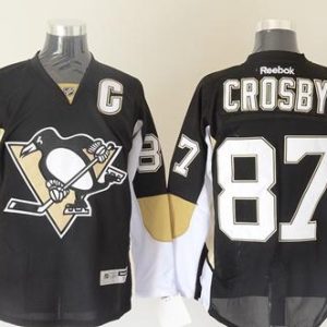 Penguins #87 Sidney Crosby Black Stitched Jersey