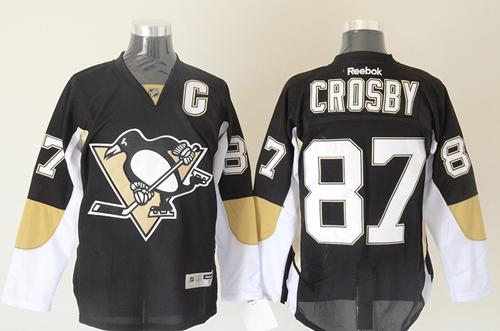 Penguins #87 Sidney Crosby Black Stitched Jersey