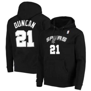 San Antonio Spurs #21 Tim Duncan 2021 Black Pullover Hoodie