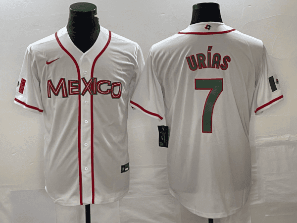 Mexico #7 Julio Ur¨ªas 2023 White World With Patch Classic Stitched Jersey