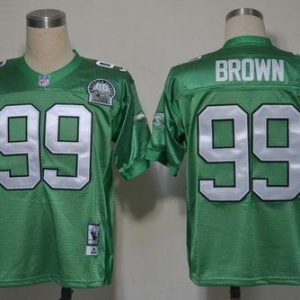 Mitchell And Ness Eagles #99 Jerome Brown Green Stitched Throwback Jersey