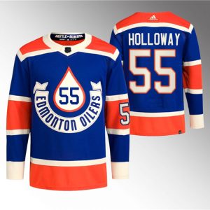 Edmonton Oilers #55 Dylan Holloway 2023 Royal Heritage Classic Primegreen Stitched Jersey