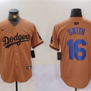 Los Angeles Dodgers #16 Will Smith Brown Cool Base Stitched Jersey