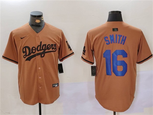 Los Angeles Dodgers #16 Will Smith Brown Cool Base Stitched Jersey