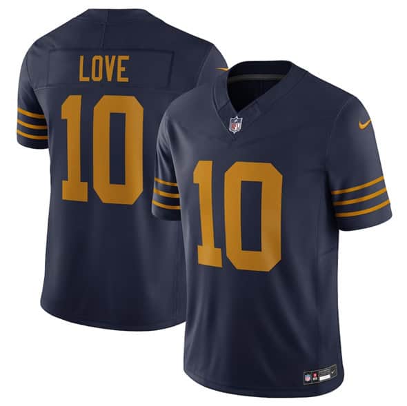 Green Bay Packers #10 Jordan Love Navy The 1923 Classic Vapor F.U.S.E. Limited Football Stitched Jersey