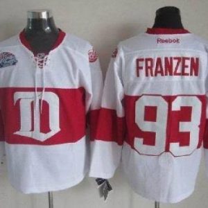 Red Wings #93 Johan Franzen White Winter Classic Stitched Jersey