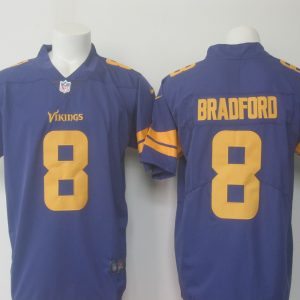 Vikings # 8 Sam Bradford Purple Limited Rush Stitched Nike Jersey