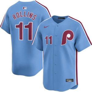 Philadelphia Phillies #11 Jimmy Rollins Light Blue Alternate Limited Stitched Jersey