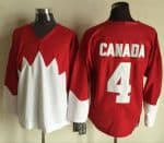 Olympic CA. #4 Canada Red White 1972 Commemorative CCM Stitched Jersey