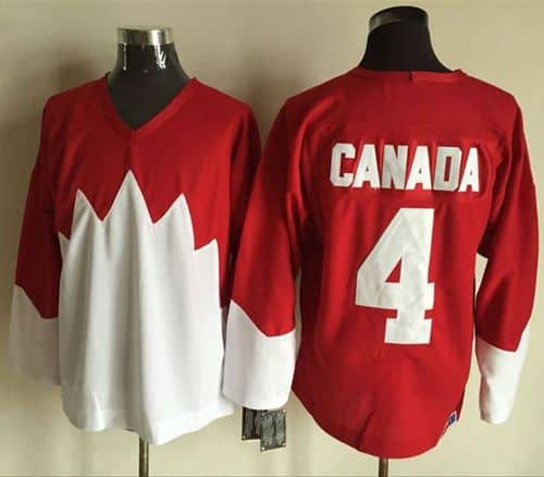 Olympic CA. #4 Canada Red White 1972 Commemorative CCM Stitched Jersey
