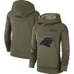 Carolina Panthers Olive Salute to Service Team Logo Performance Pullover NFL Hoodie