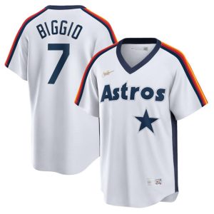 Houston Astros #7 Craig Biggio White Stitched Jersey