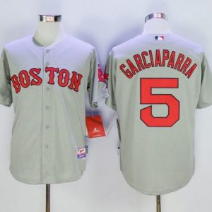 Red Sox #5 Nomar Garciaparra Grey Cool Base Stitched Jersey