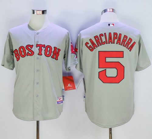 Red Sox #5 Nomar Garciaparra Grey Cool Base Stitched Jersey