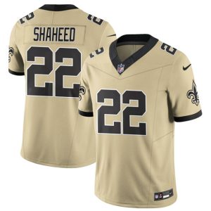 New Orleans Saints #22 Rashid Shaheed Gold 2025 F.U.S.E. Alternate Vapor Limited Football Stitched Jersey