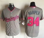 Nationals #34 Bryce Harper Grey New Cool Base 2016 Mother's Day Stitched Jersey