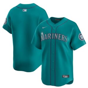 Seattle Mariners Blank Aqua Alternate Limited Stitched Jersey