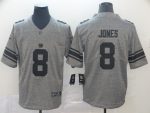 New York Giants #8 Daniel Jones Grey Limited Stitched Jersey