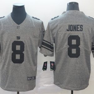 New York Giants #8 Daniel Jones Grey Limited Stitched Jersey
