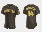 San Diego Padres #14 Matt Carpenter Brown Flex Base Stitched Jersey