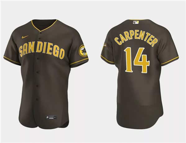 San Diego Padres #14 Matt Carpenter Brown Flex Base Stitched Jersey