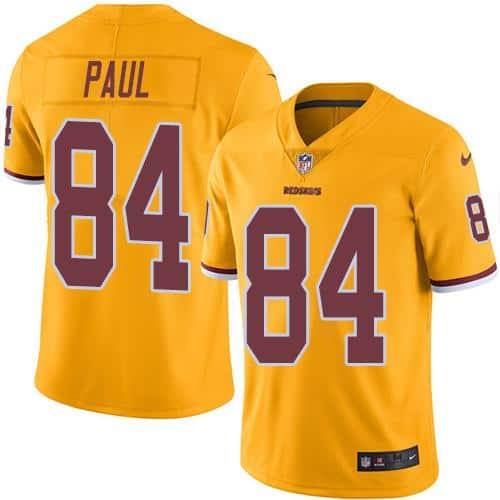 Redskins #84 Niles Paul Gold Stitched Limited Rush Nike Jersey