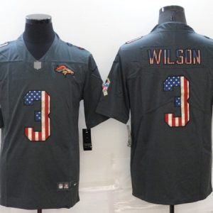 Denver Broncos #3 Russell Wilson Salute To Service USA Flag Fashion Limited Stitched Jersey