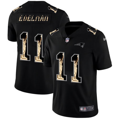 New England Patriots #11 Julian Edelman 2019 Black Statue Of Liberty Limited Stitched Jersey