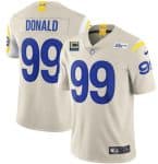 Los Angeles Rams 2022 #99 Aaron Donald Bone White With 4-Star C Patch Stitched Jersey