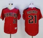 Diamondbacks #21 Zack Greinke Red Brick New Cool Base Stitched Jersey
