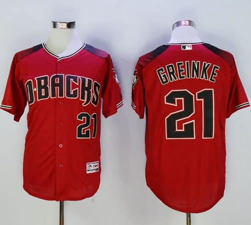 Diamondbacks #21 Zack Greinke Red Brick New Cool Base Stitched Jersey