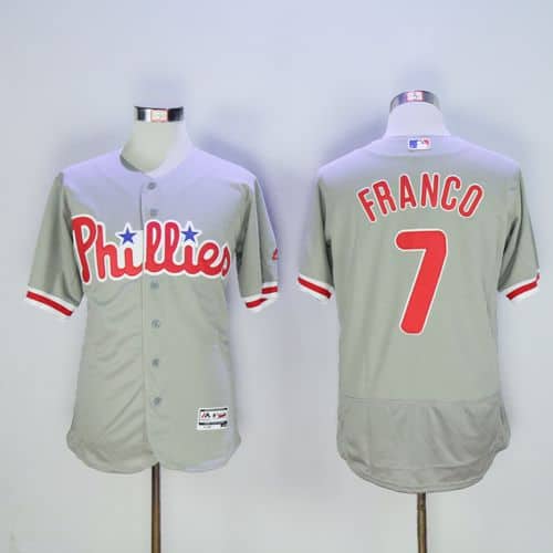 Phillies #7 Maikel Franco Grey Flexbase Authentic Collection Stitched Jersey