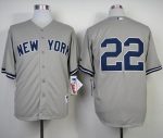 Yankees #22 Jacoby Ellsbury Grey Stitched Jersey