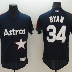 Astros #34 Nolan Ryan Navy Blue Flexbase Authentic Collection Cooperstown Stitched Jersey