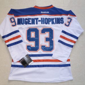 Oilers #93 Nugent-Hopkins White Stitched Jersey